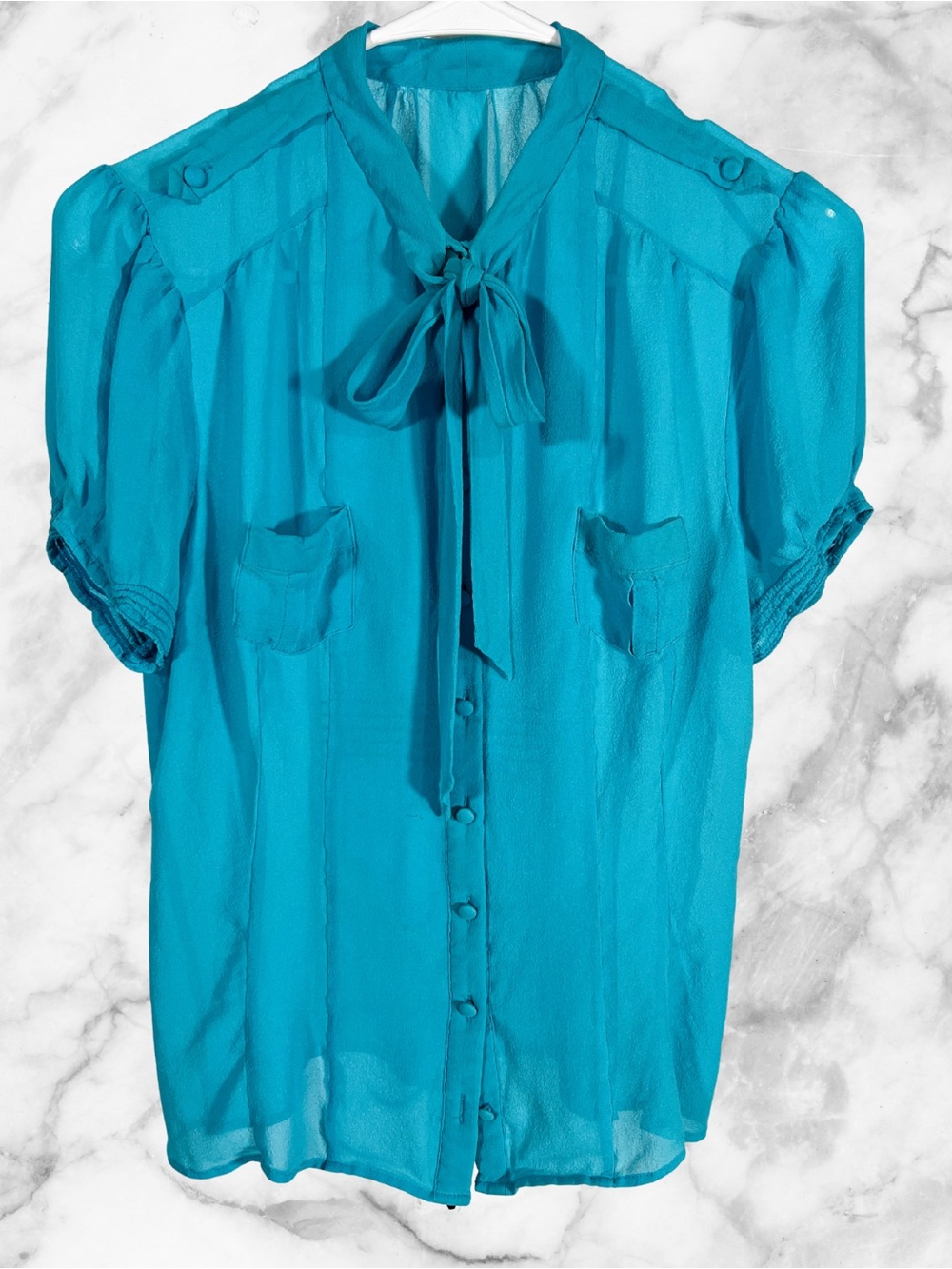 #Y2KFashion #SheerBlouse #TieNeckBlouse #RomanticStyle #Y2KTop